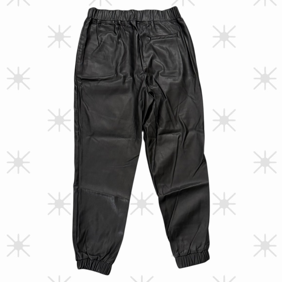 Black Faux Leather Jogger Pants NWT - Picture 4 of 6